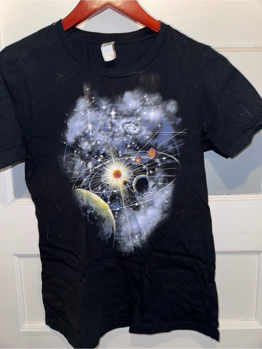 Black Women's Short-Sleeve Space Graphic Tee